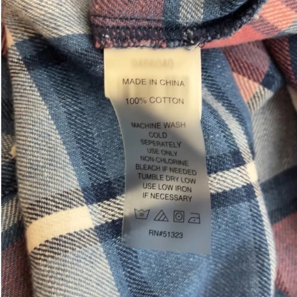 Two by Vince Camuto | Plaid Shirt Roll Tab Sleeve Flannel Button Up - Picture 7 of 7